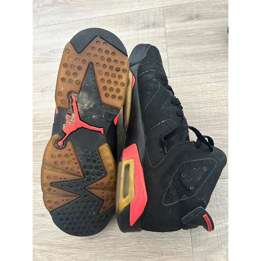 Nike Air Jordan 6 Retro Black Infrared GS Kids Youth 7Y‎ 384665-023
